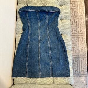 Reformation Strapless Denim Mini Dress — Size 2